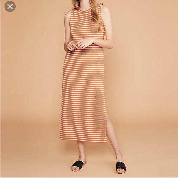 grey striped maxi dress